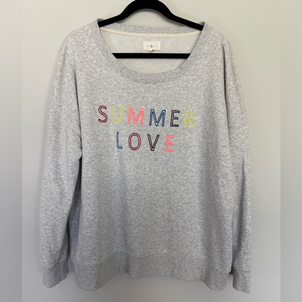X-Large Lou & Grey Summer Love Cozy Cotton Terry Sweatshirt